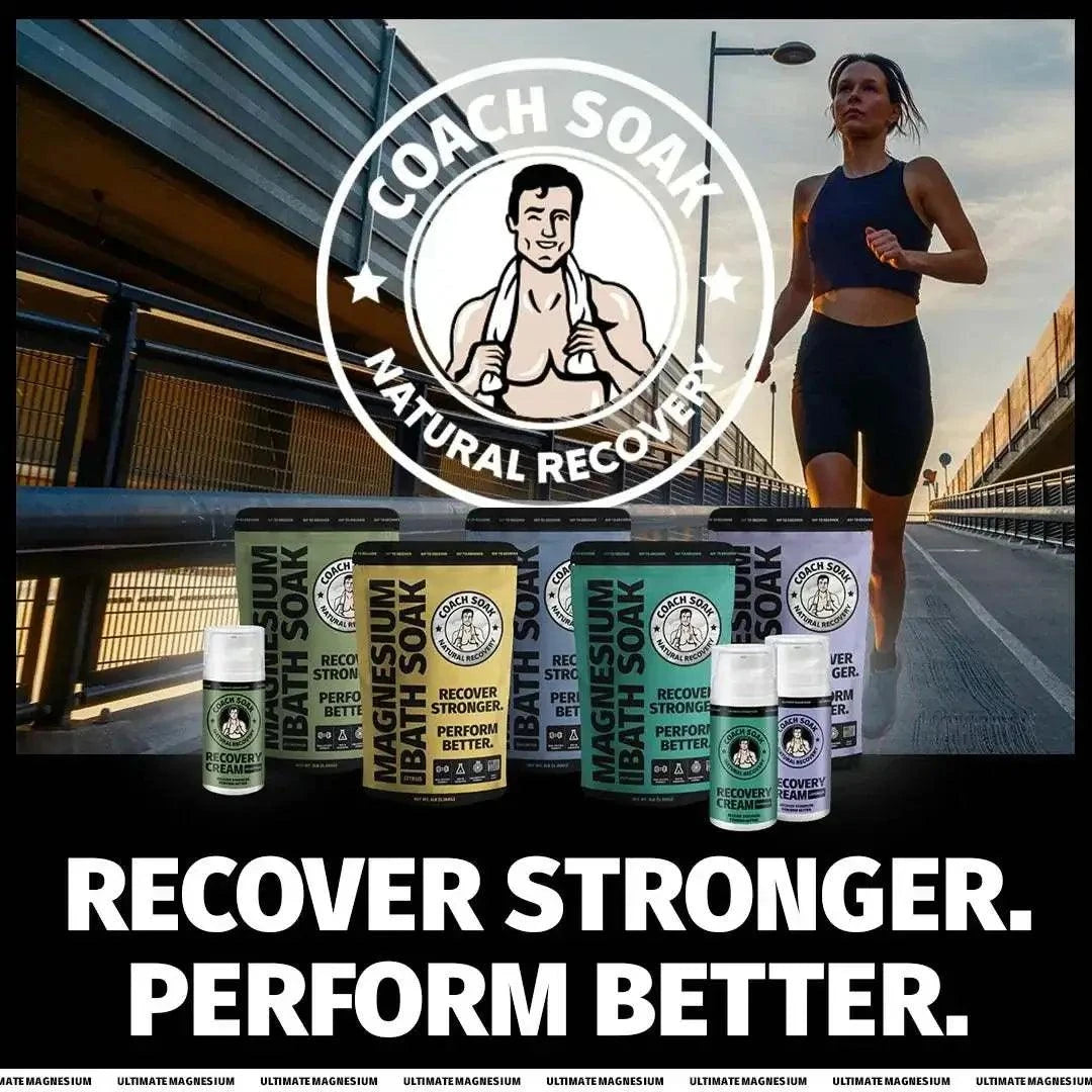 Soothe post-workout aches with Coach Soak Magnesium Recovery Cream—magnesium-powered relief when you need it most.