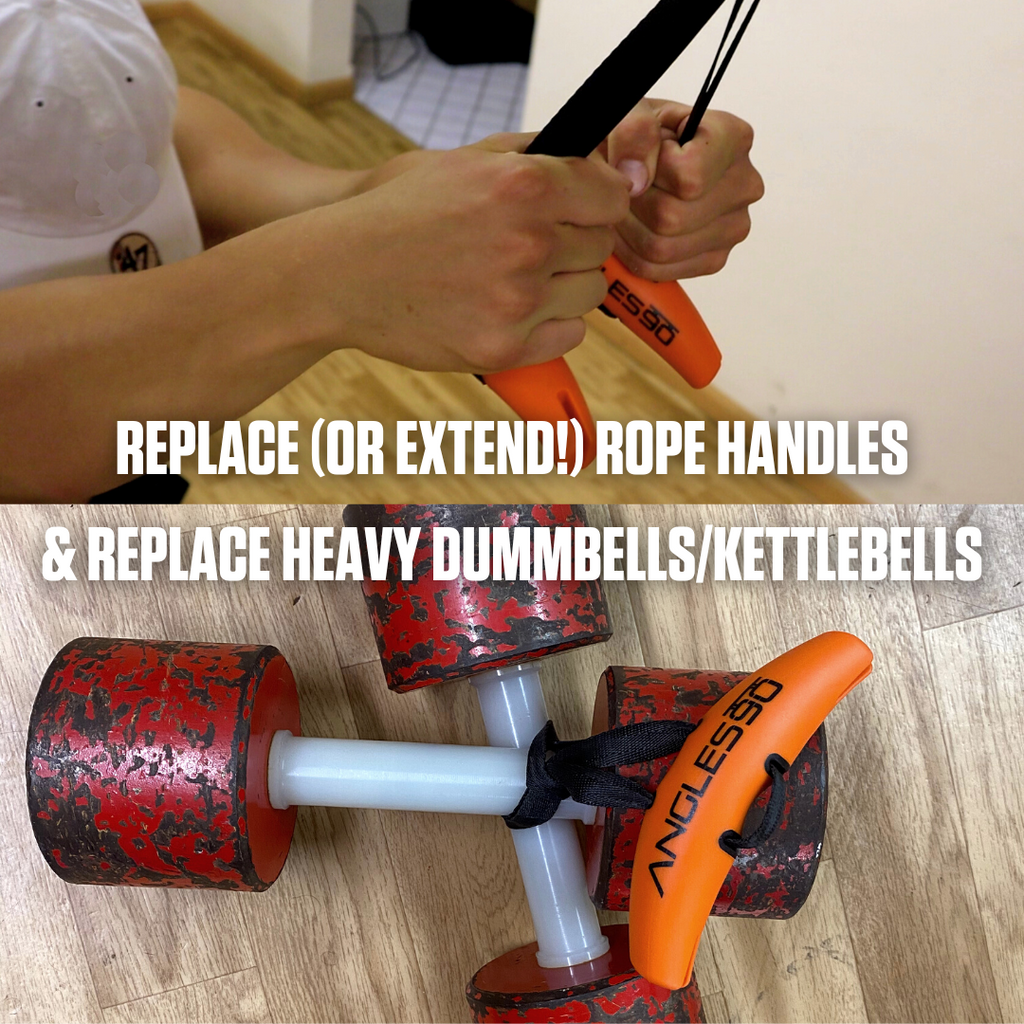 Upgrade your workout: swap out old rope handles with A90 Cable Pulley Set and step up the weight with fresh dumbbell and kettlebell replacements.