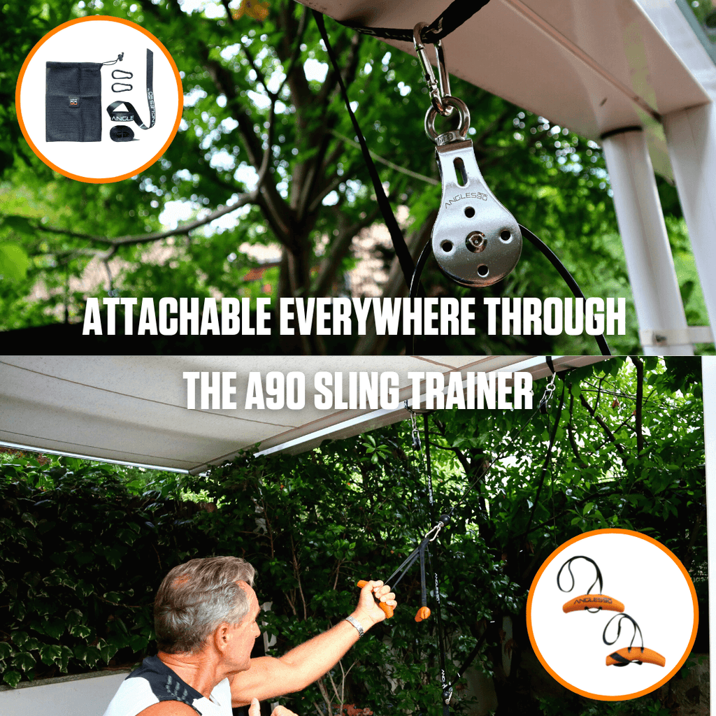 Maximize your workouts with the portable A90 Cable Pulley Set – designed for easy attachment anywhere.