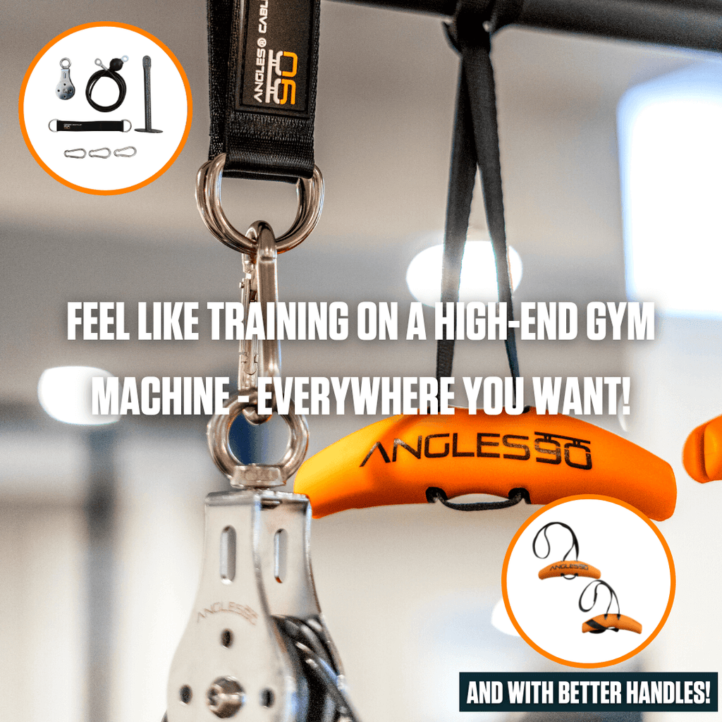 Unlock the freedom to work out on your terms with the A90 Home Gym Set that brings the luxury of a high-end gym machine straight to you, wherever you go—now featuring Angles90 Grips.